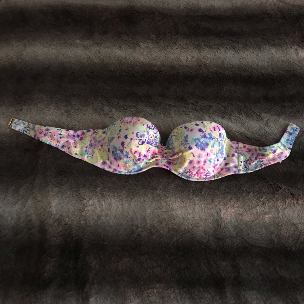 Strapless Floral Bikini Top